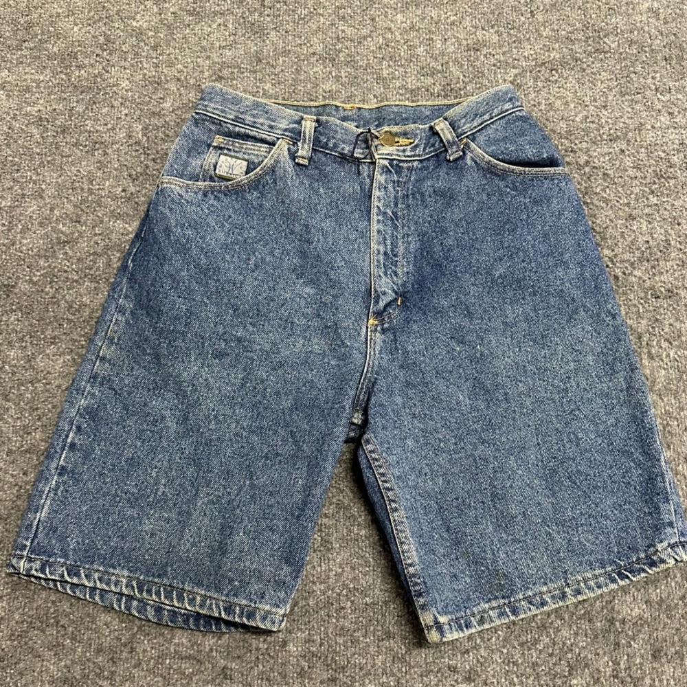 Wrangler Denim Shorts Womens Size 10 Medium Wash High Rise Cotton USA Vintage